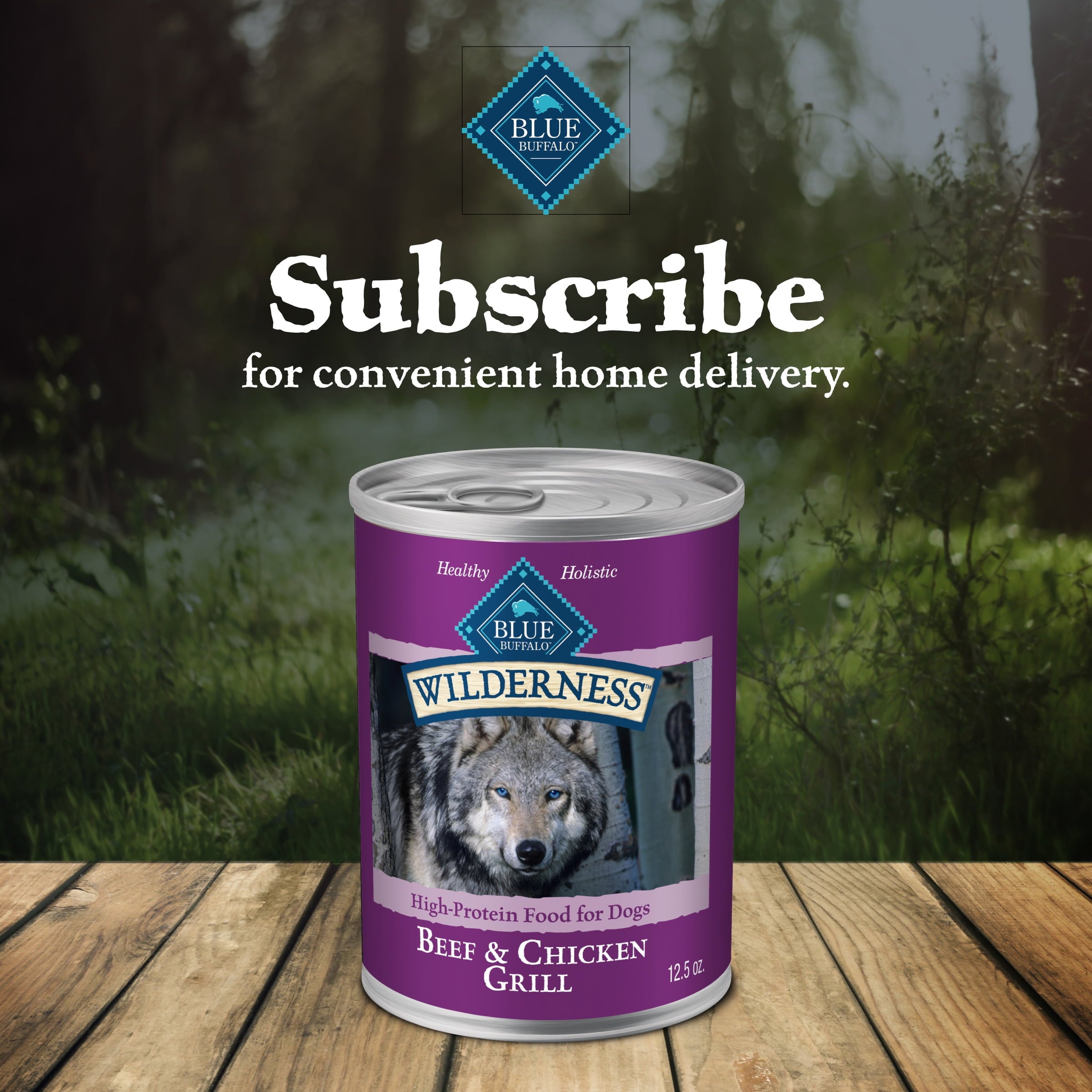 Blue Buffalo Wilderness Adult Wet Dog Food Beef & Chicken Grill, 12.5-oz. Can