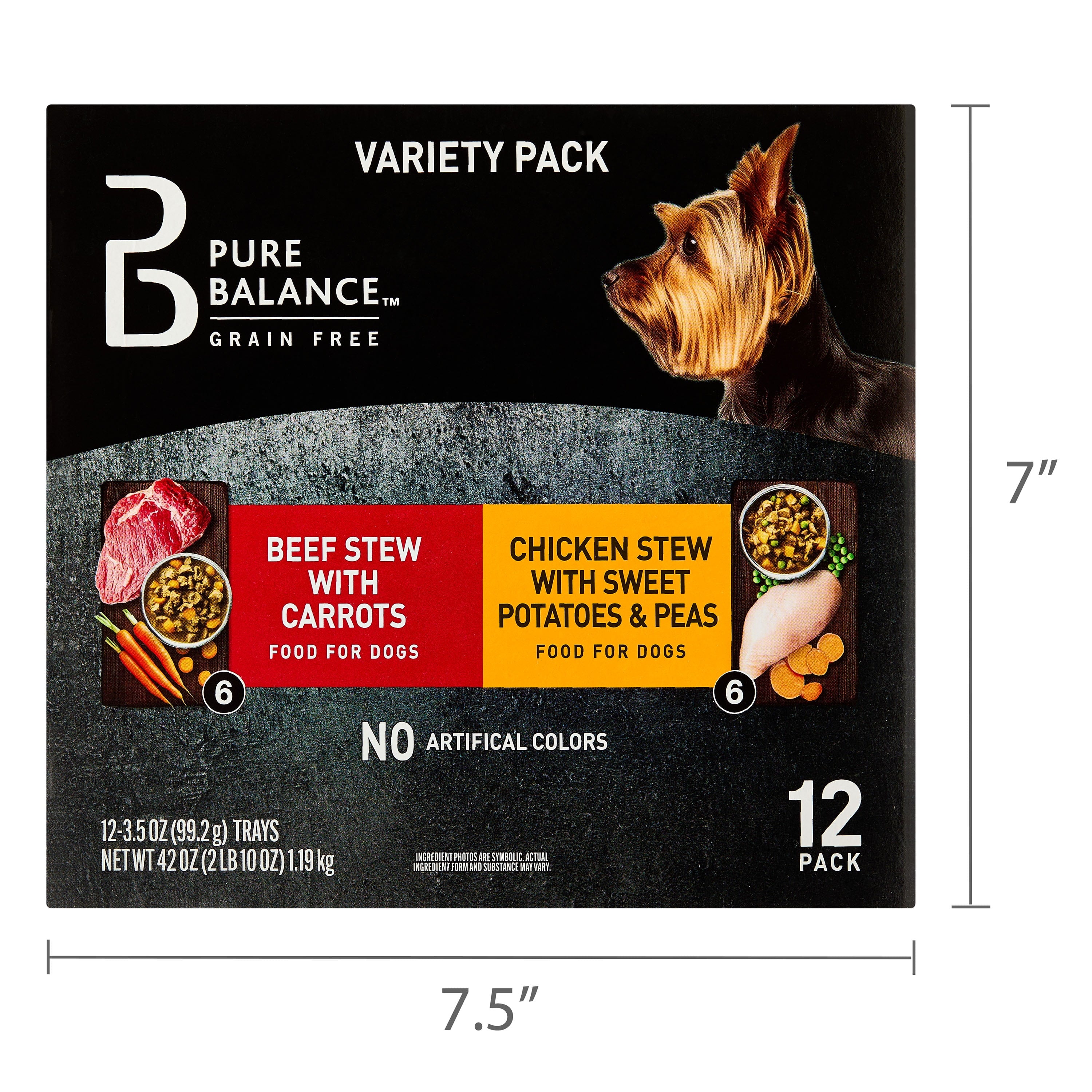Pure Balance Variety Pack, Grain-Free Wet Dog Food, 3.5 oz Trays, 12 Count