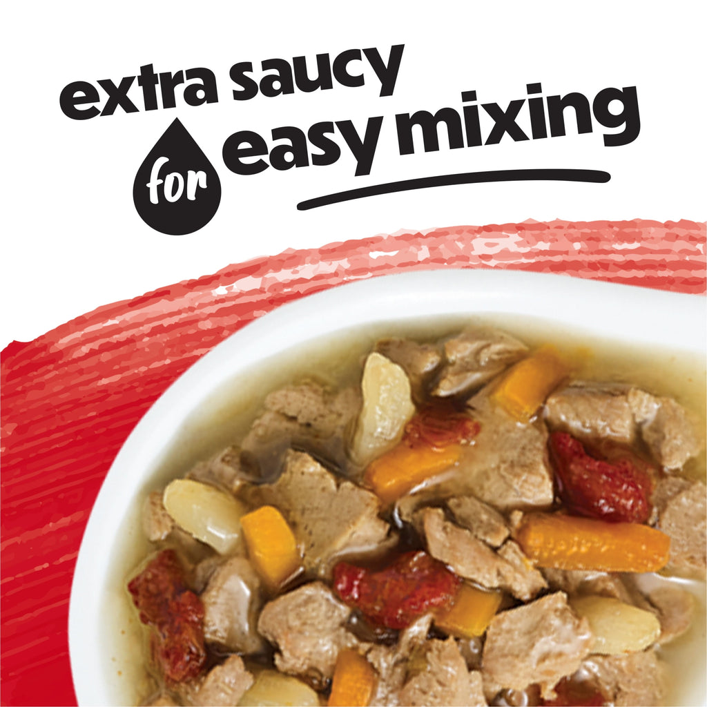 (4 pack) Purina Beneful Medleys Tuscan Style Wet Dog Food with Beef, Carrots, Tomatoes, and Rice in Dog Gravy, 3 Pack