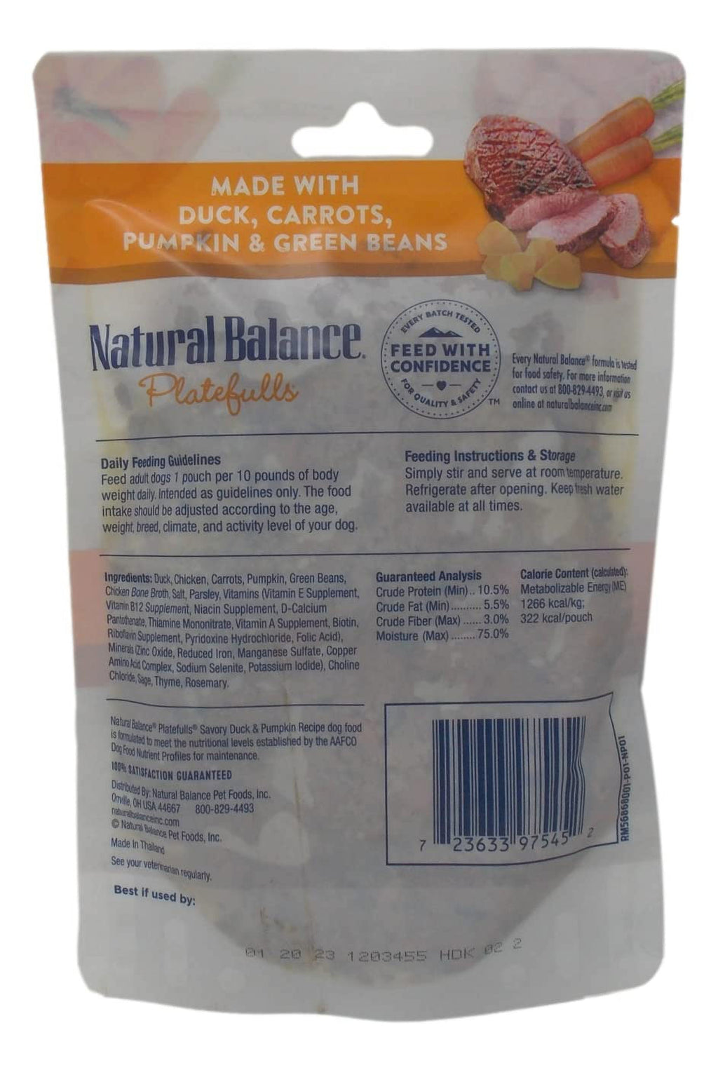 Natural Balance Platefulls Wet Dog Food 3 Flavor (1) Each: Tender Beef Potato, Harvest Chicken Rice, Savory Duck Pumpkin (9 Ounces) MerlinsMart | Zine Rope Toy