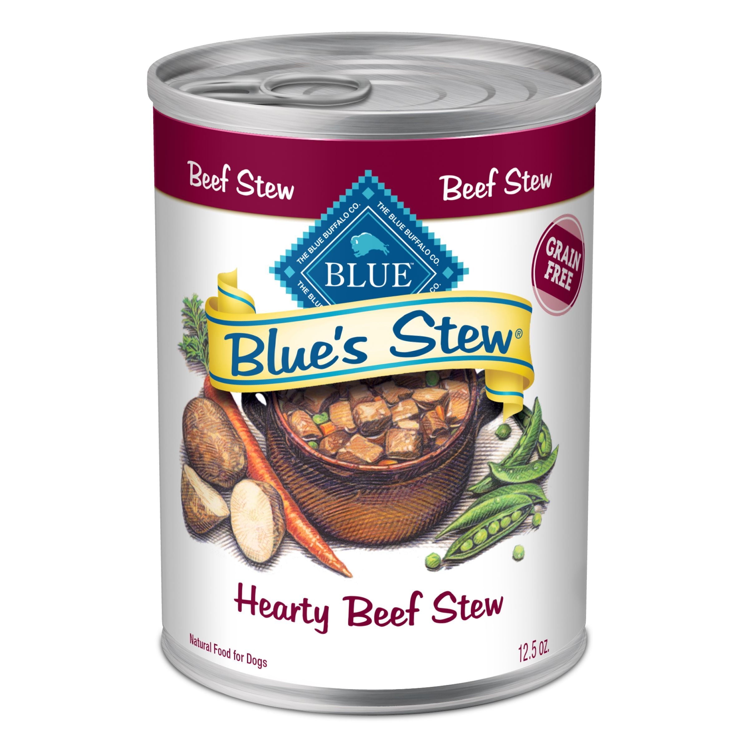 (12 pack) Blue Buffalo Blue's Stew Grain-Free Wet Dog Food, Hearty Beef Stew, 12.5-oz. Can