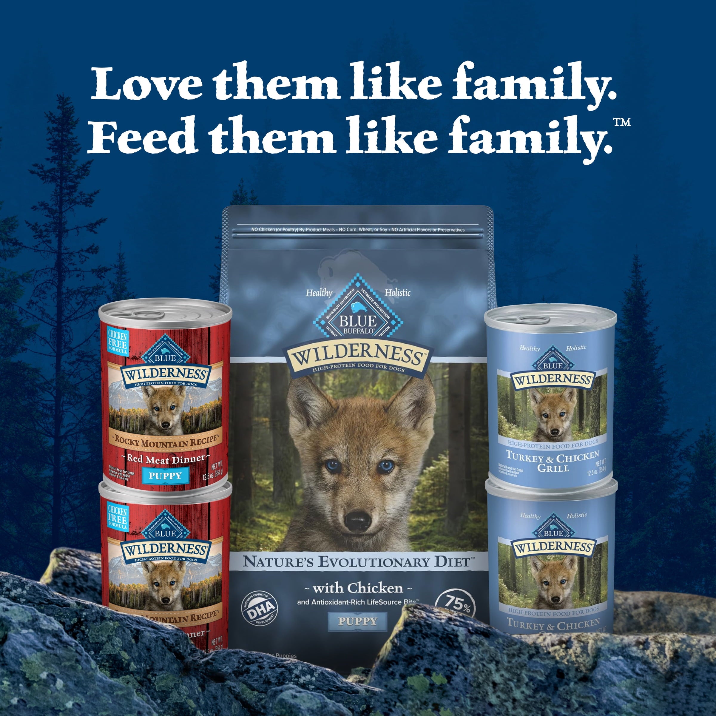 Blue Buffalo Wilderness Wet Food for Puppies, Turkey & Chicken, 12.5-oz. Can