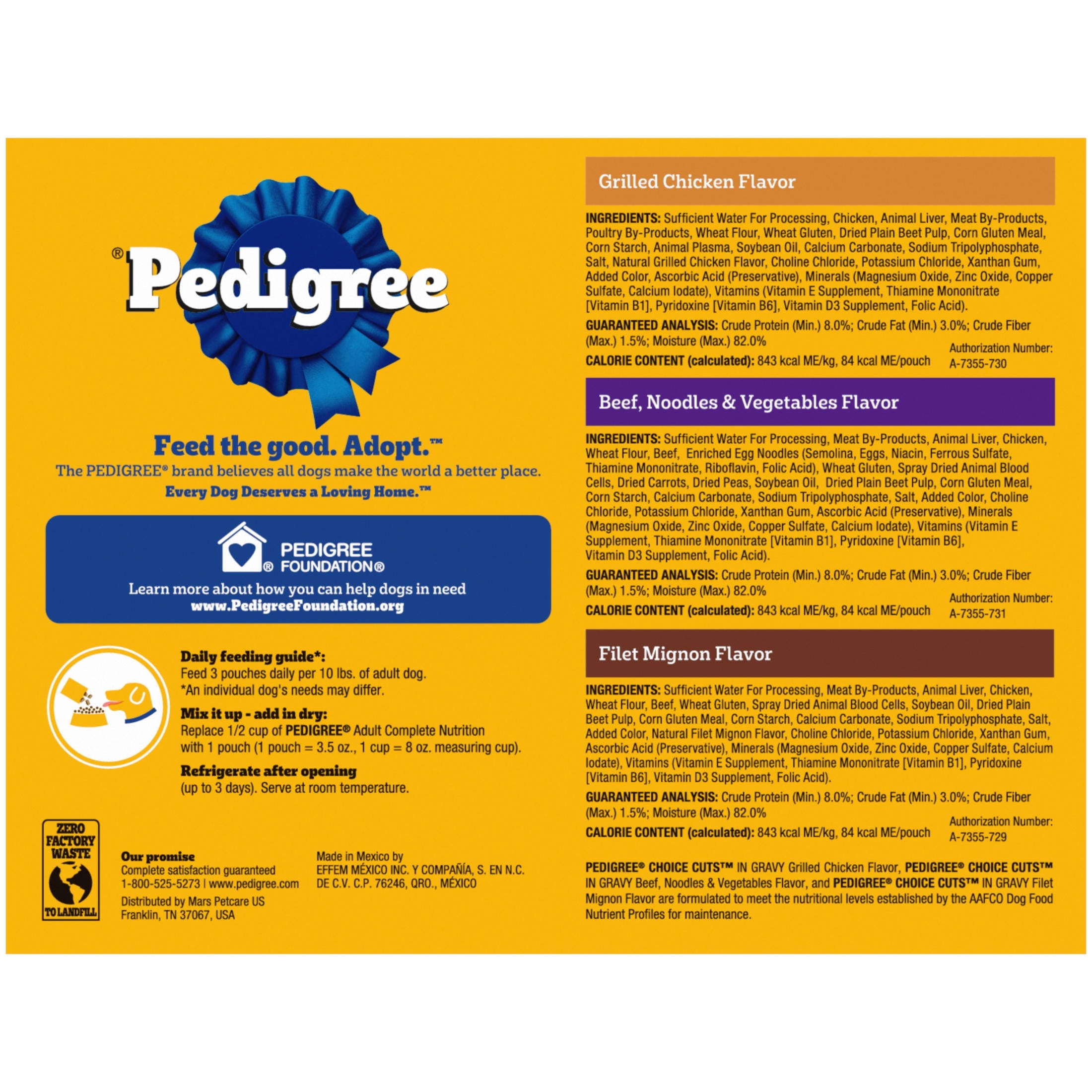 Pedigree Choice Cuts In Gravy Adult Soft Wet Dog Food Variety Pack, 3.5 Oz. Pouches (18 Pack)