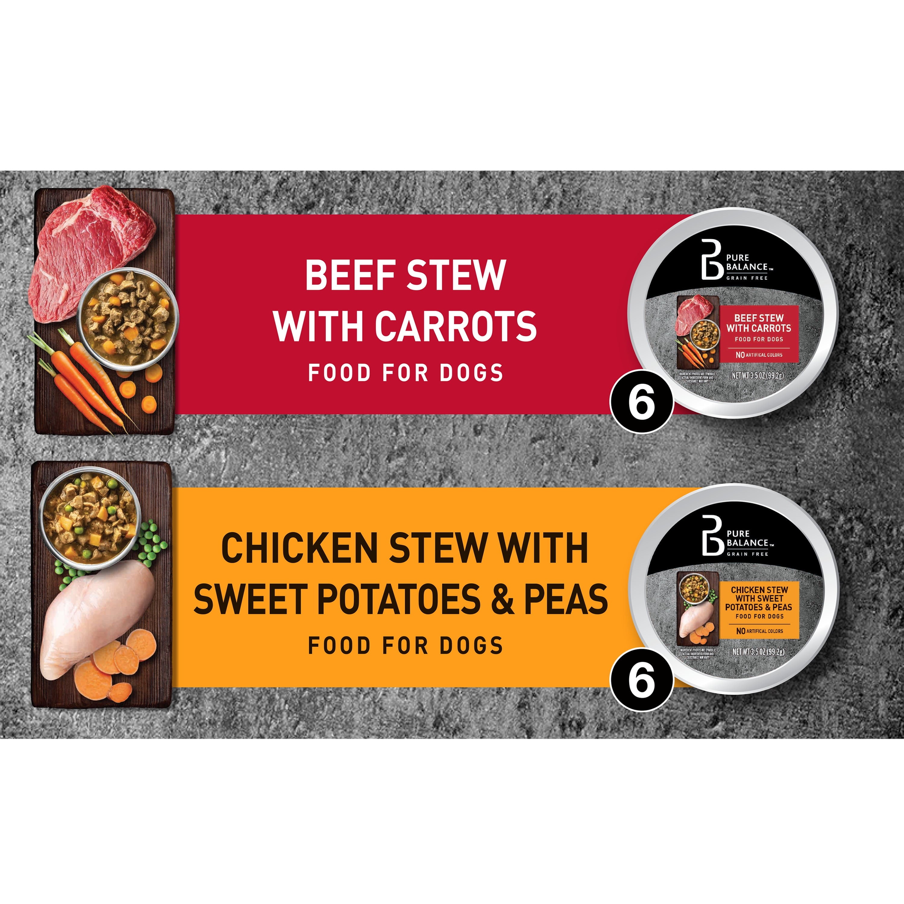 Pure Balance Variety Pack, Grain-Free Wet Dog Food, 3.5 oz Trays, 12 Count