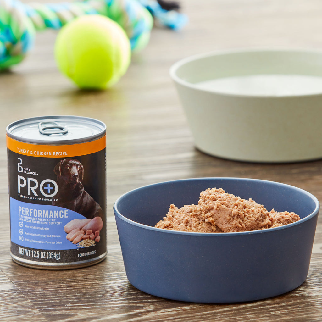 Pure Balance Pro+ Turkey & Chicken Recipe Wet Dog Food for Performance, 12.5 oz Can