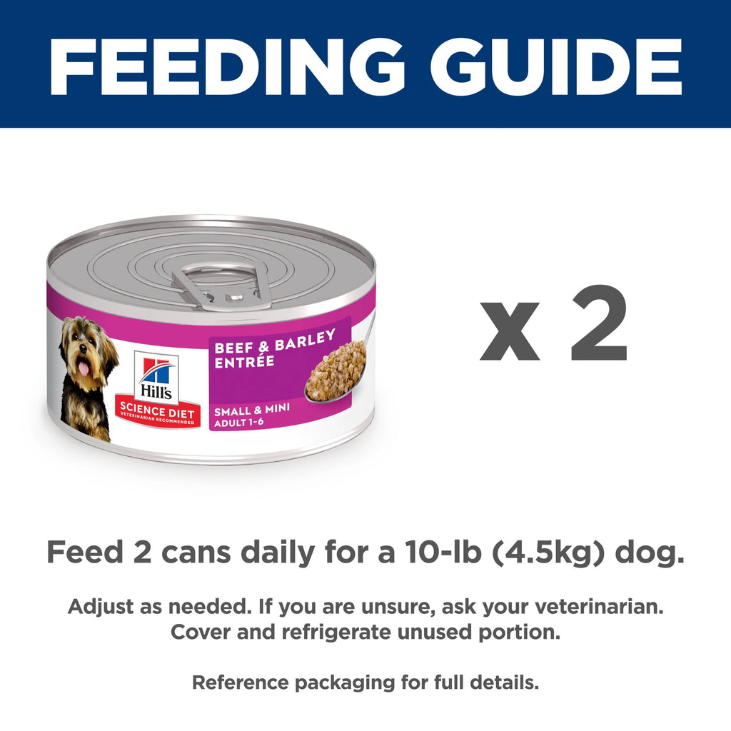 Hill's Science Diet Small & Mini Beef & Barley Wet Dog Food, 5.8oz Can 24pk