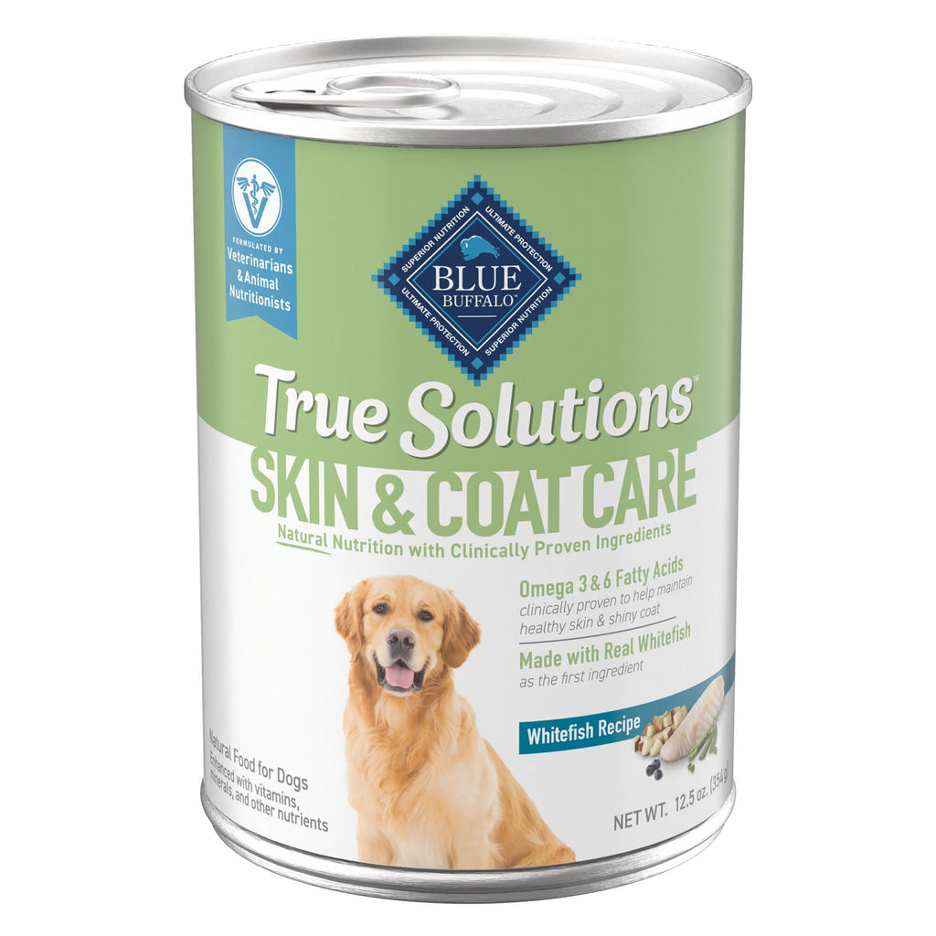 (3 pack) Blue Buffalo True Solutions Skin & Coat Care Wet Dog Food, 12.5-oz. Can