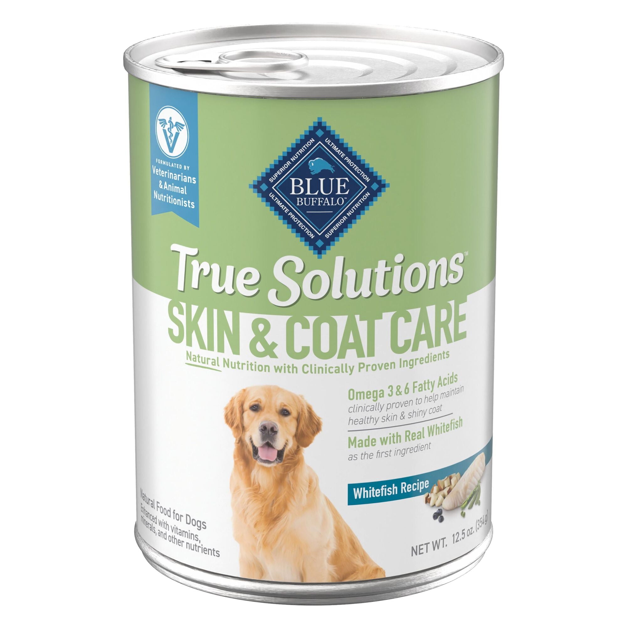 (3 pack) Blue Buffalo True Solutions Skin & Coat Care Wet Dog Food, 12.5-oz. Can