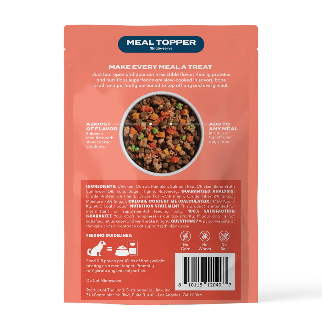 (6 pack) Jinx Homemades Chicken & Salmon Topper,3oz.Pouch