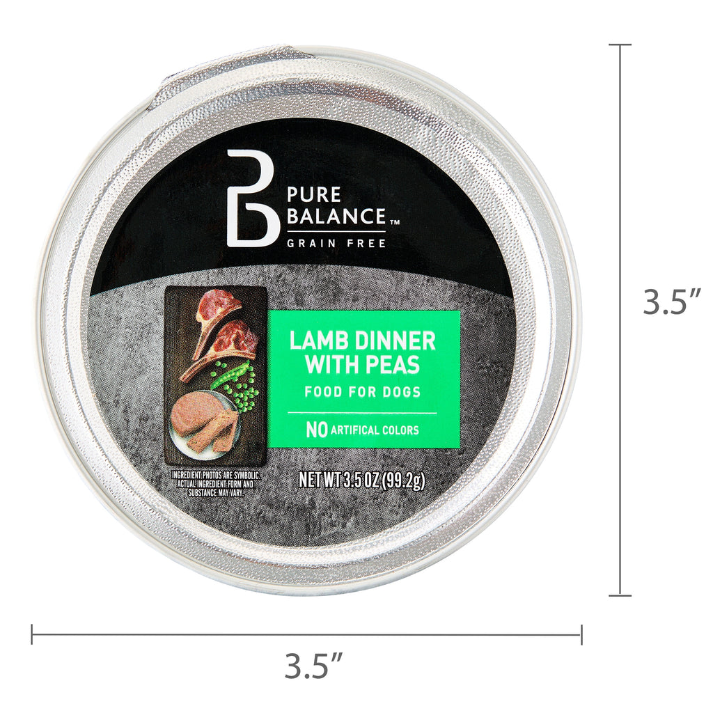 Pure Balance Lamb Dinner with Peas, Grain Free, Wet Dog Food, 3.5 oz Tray