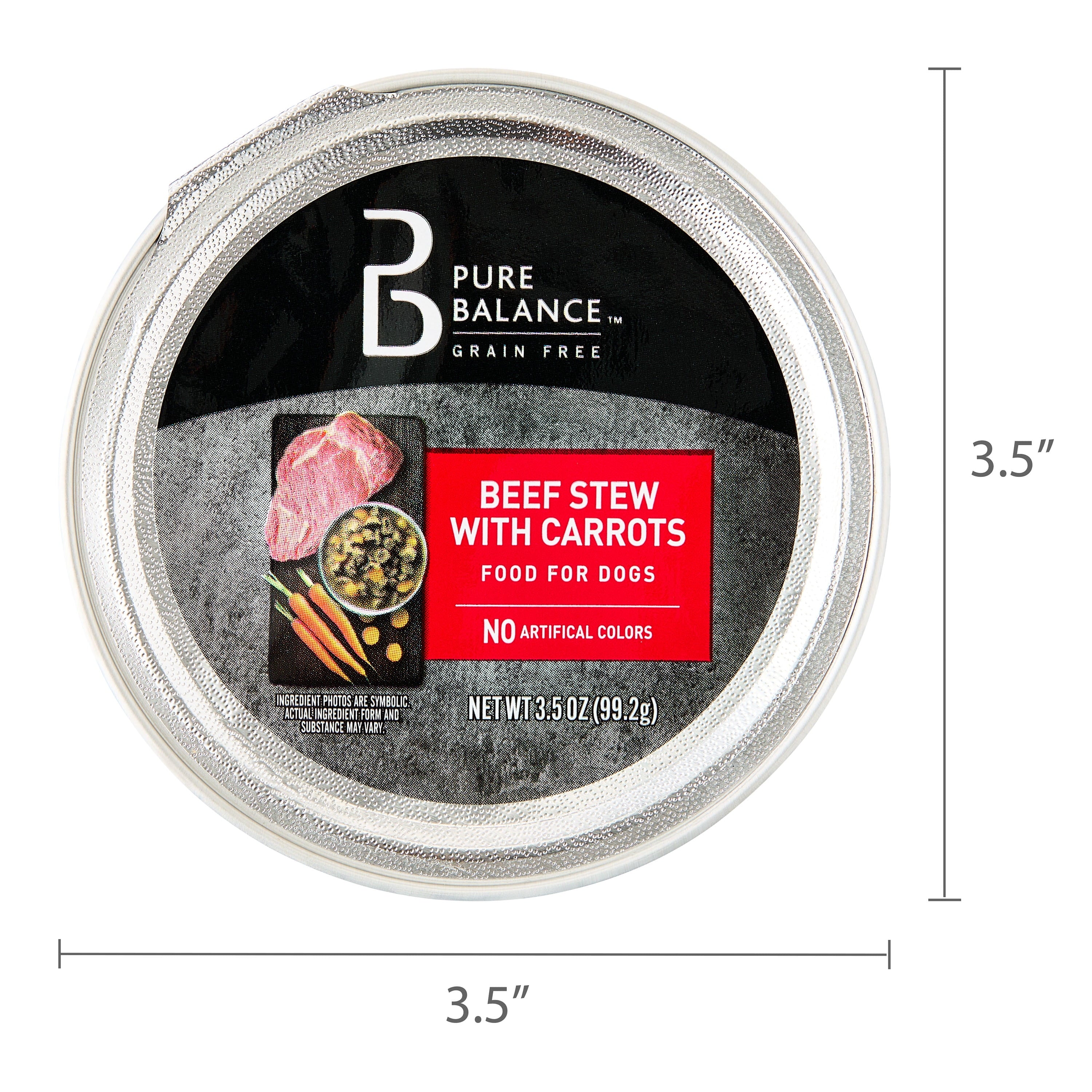Pure Balance Beef Stew with Carrots, Grain-Free Wet Dog Food, 3.5 oz Tray