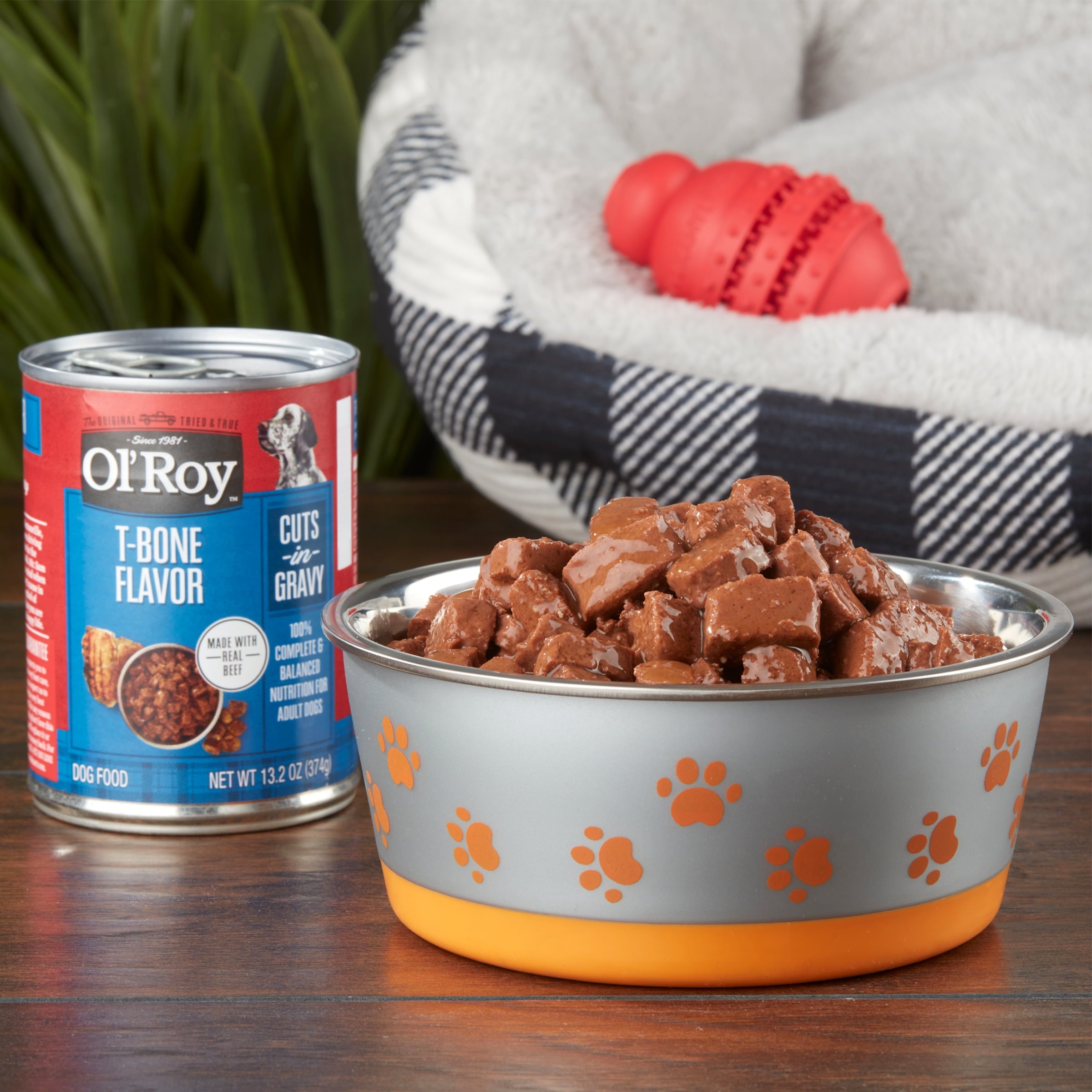 (8 pack) Ol' Roy T-Bone Flavor Cuts in Gravy Wet Dog Food, 13.2 oz Can