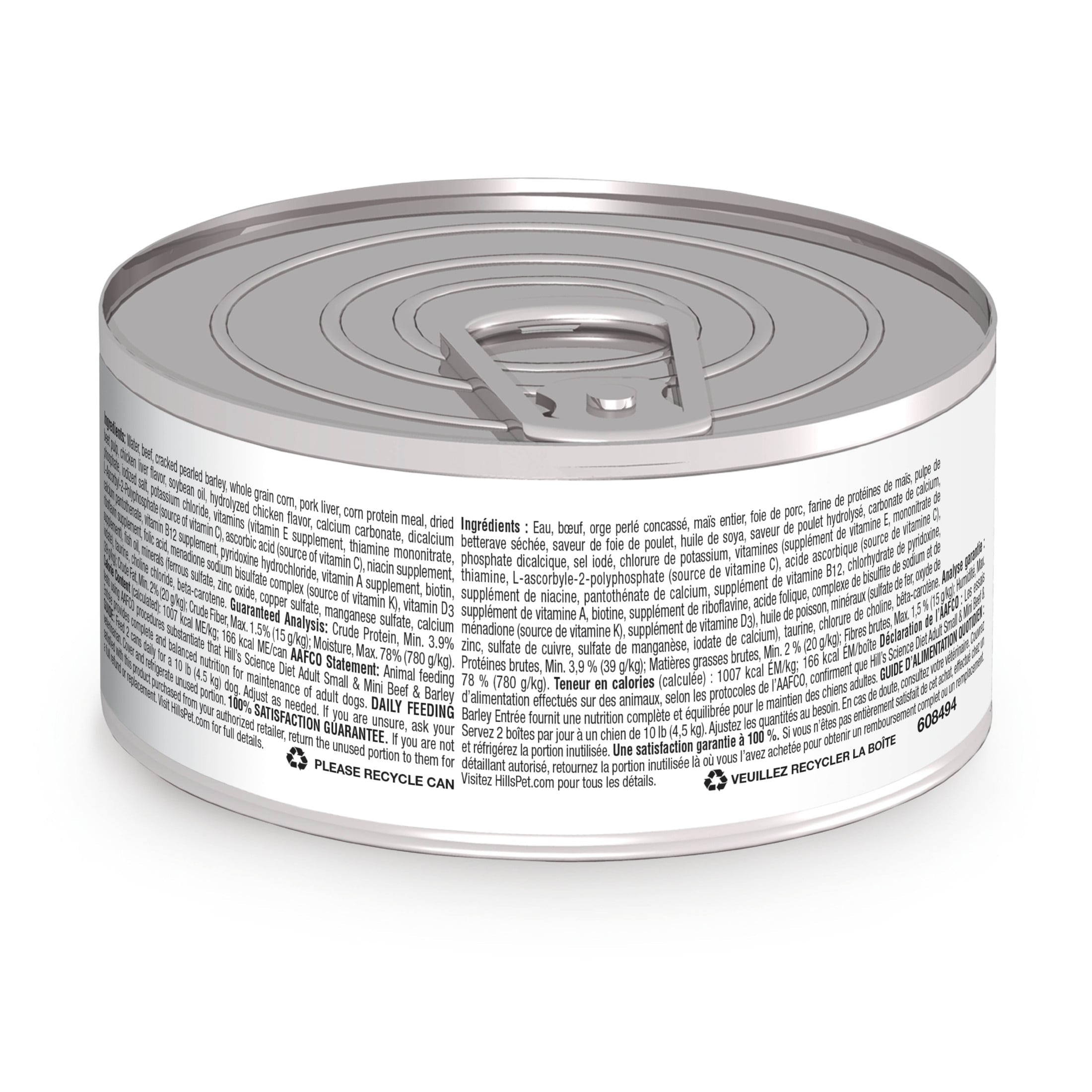 Hill's Science Diet Small & Mini Beef & Barley Wet Dog Food, 5.8oz Can 24pk