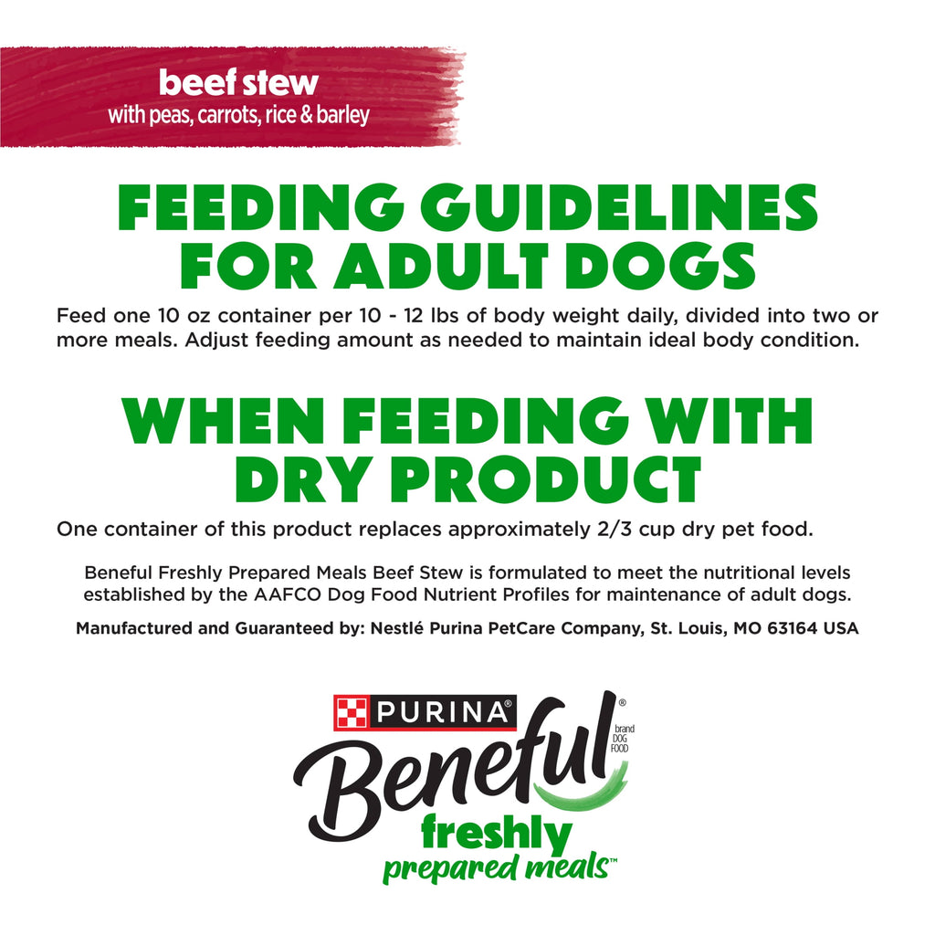 Purina Beneful Dog Food Freshly Prepared Meals, Dog Food Fresh, High Protein Wet Dog Food, Beef Stew