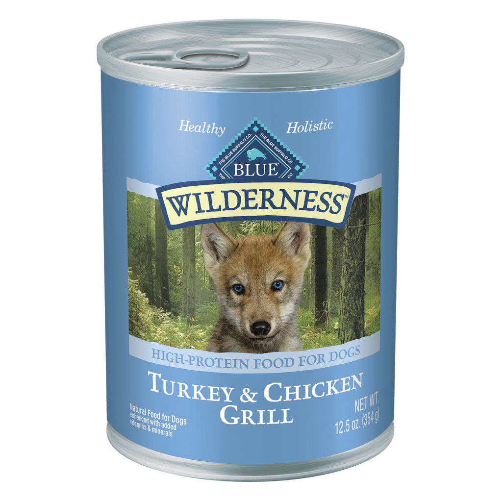 Blue Buffalo Wilderness Wet Food for Puppies, Turkey & Chicken, 12.5-oz. Can