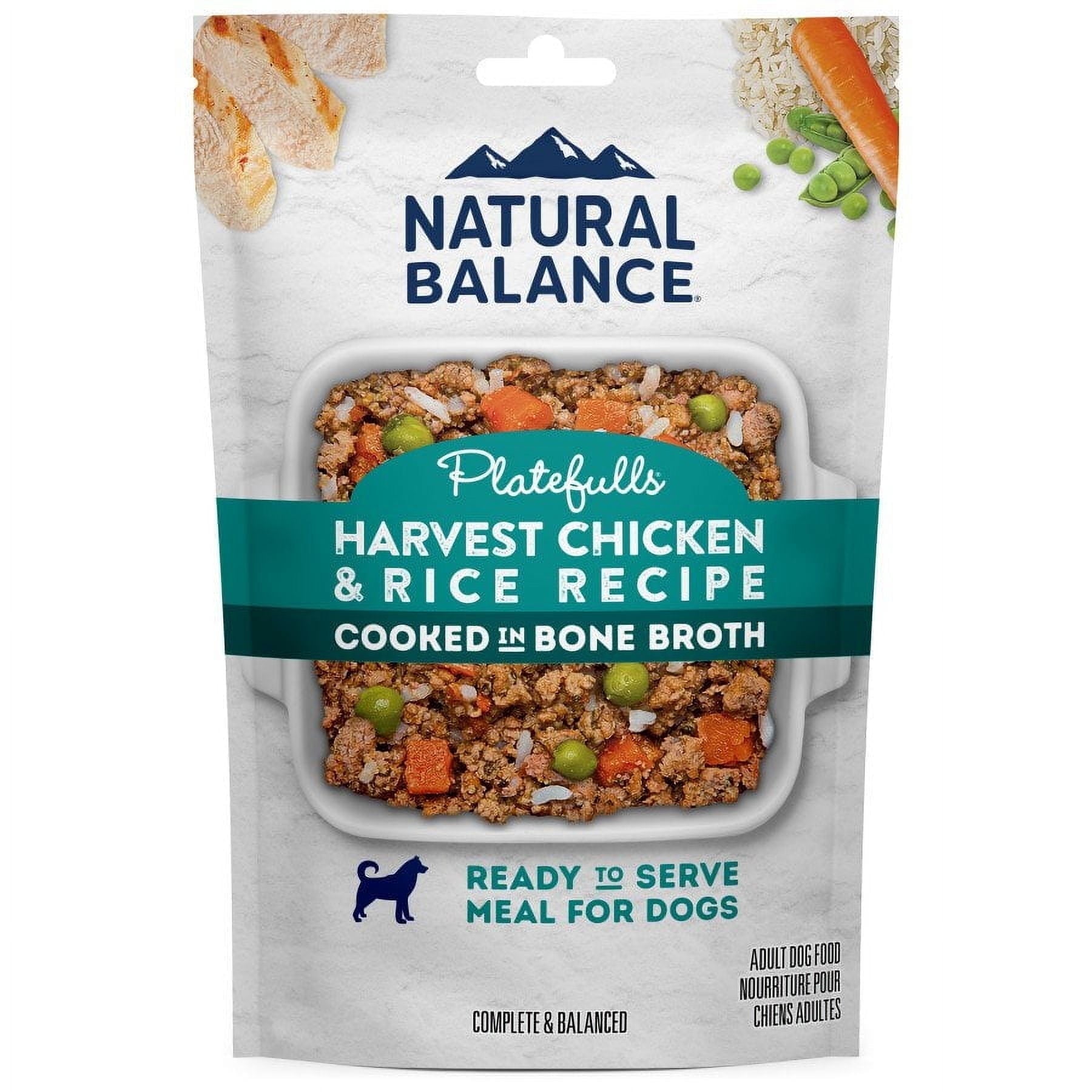 Natural Balance Pet Foods Original Ultra Platefulls Wet Dog Food Pouch Harvest Chicken & Rice Recipe, 9 OZ  1 PK