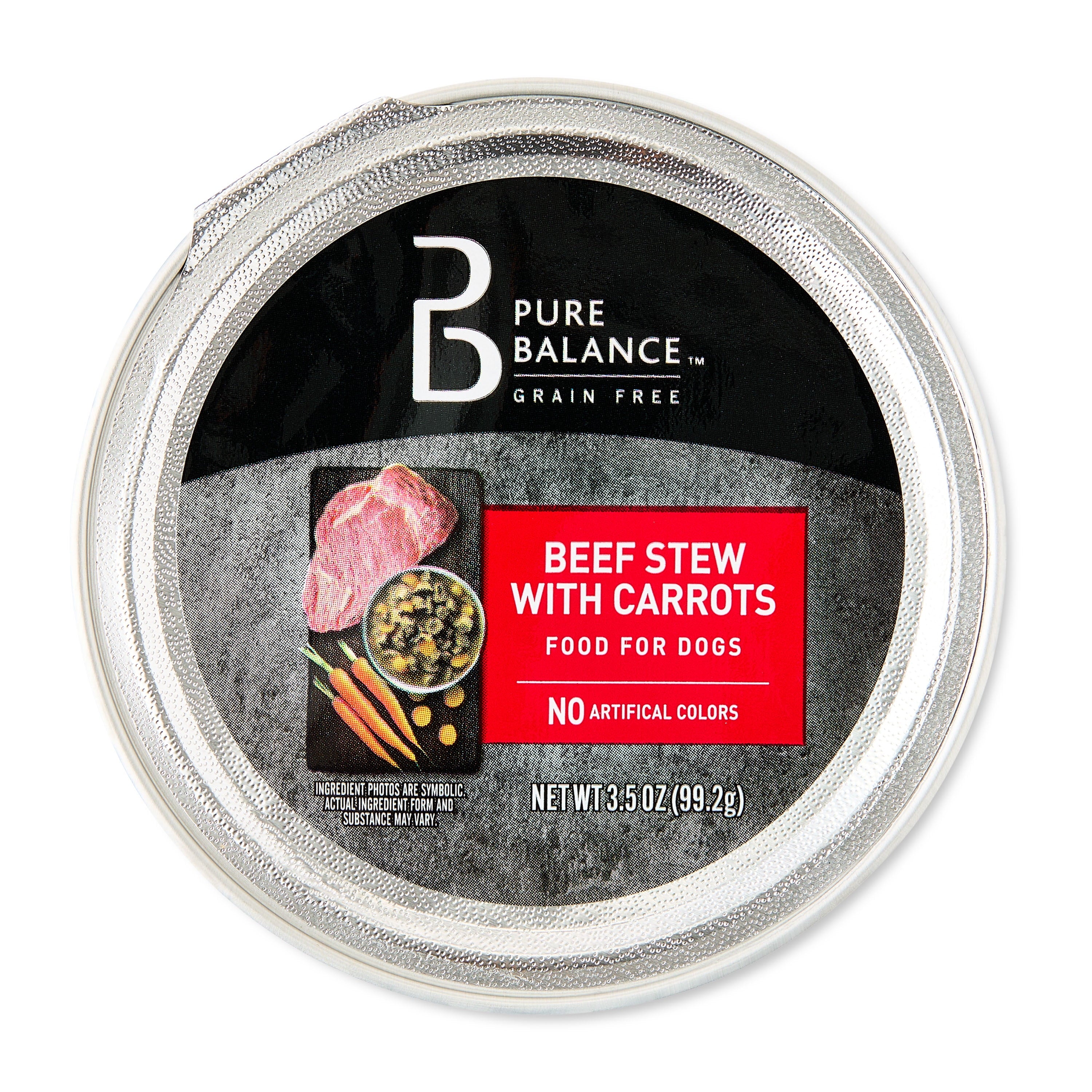 Pure Balance Beef Stew with Carrots, Grain-Free Wet Dog Food, 3.5 oz Tray