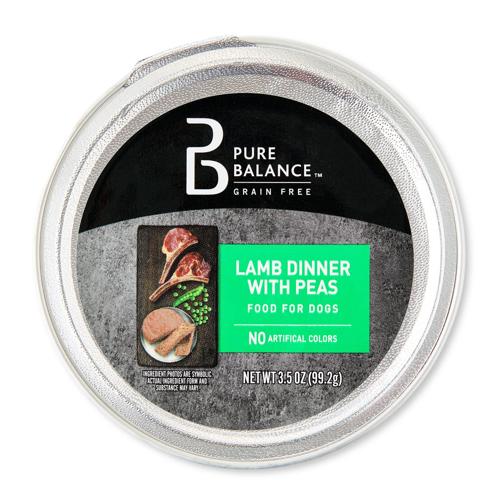 Pure Balance Lamb Dinner with Peas, Grain Free, Wet Dog Food, 3.5 oz Tray
