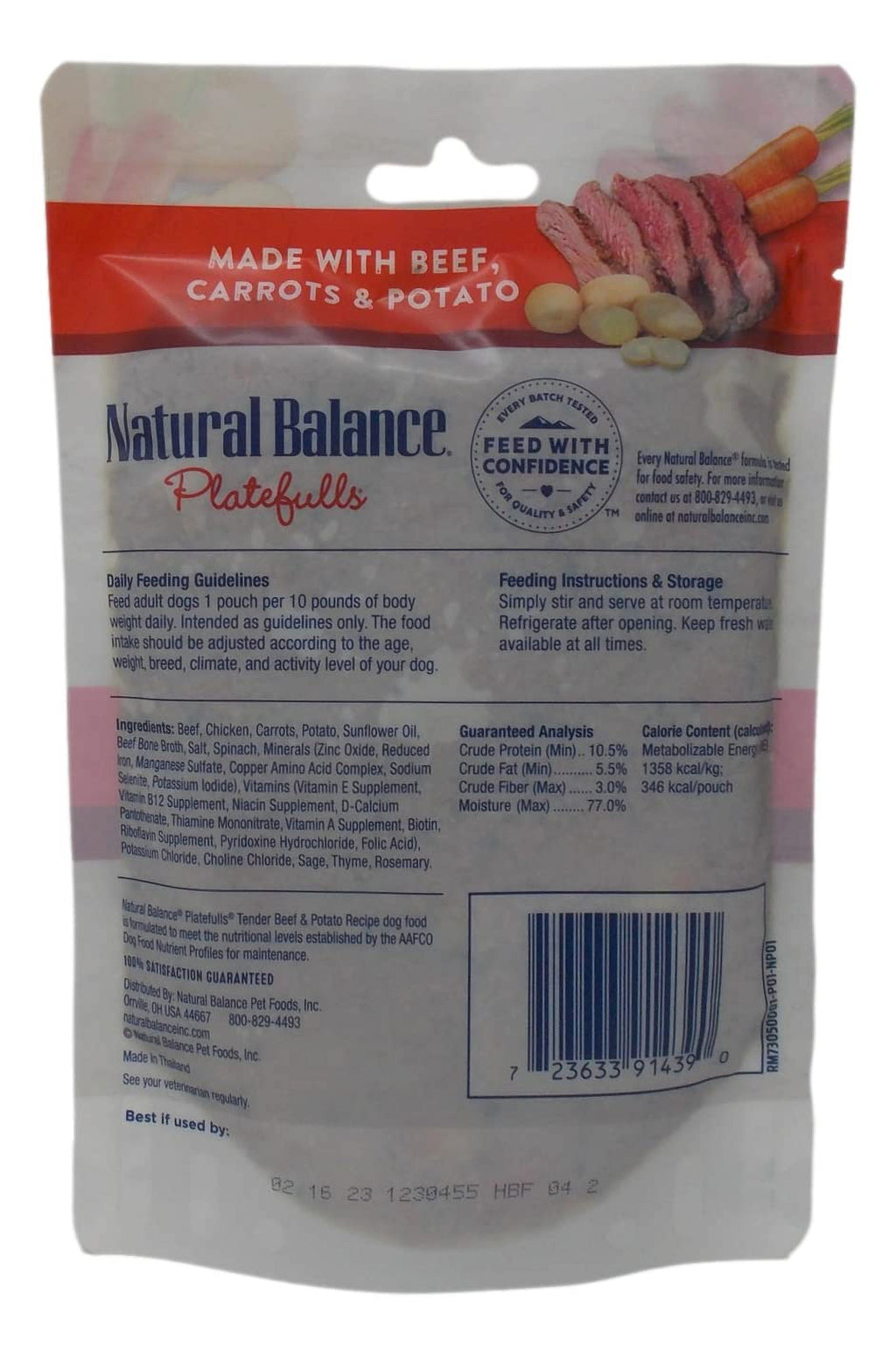 Natural Balance Platefulls Wet Dog Food 3 Flavor (1) Each: Tender Beef Potato, Harvest Chicken Rice, Savory Duck Pumpkin (9 Ounces) MerlinsMart | Zine Rope Toy