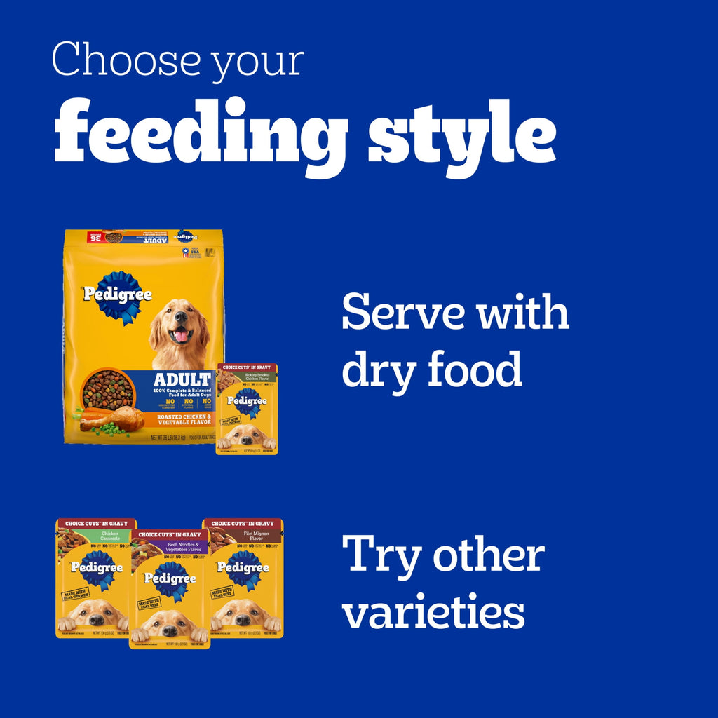 Pedigree Choice Cuts In Gravy Adult Soft Wet Dog Food Variety Pack, 3.5 Oz. Pouches (18 Pack)