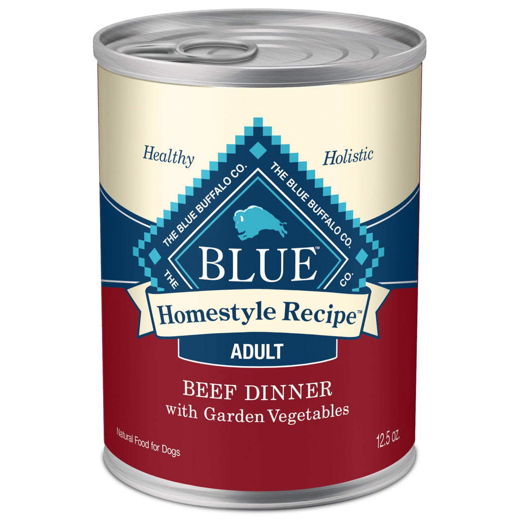 (3 pack) Blue Buffalo Homestyle Recipe Adult Wet Dog Food, Beef Dinner, 12.5-oz. Can