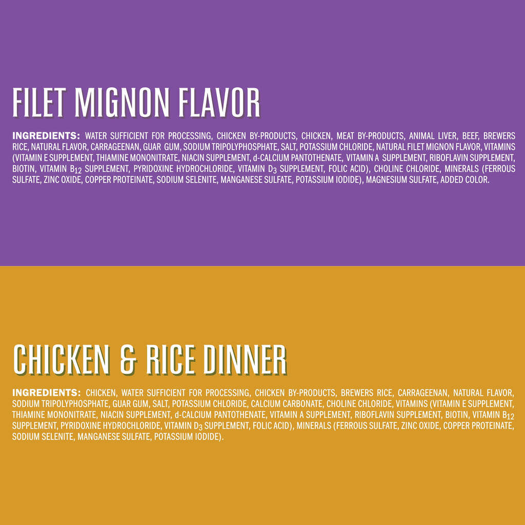 Ol' Roy Meaty Loaf Filet Mignon Flavor and Chicken and Rice Dinner Wet Dog Food Variety Pack, 13.2 oz, 24 Count